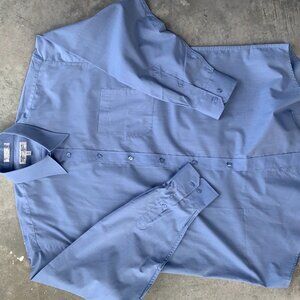 Designer Blue Givenchy Button up Button Down Collared Shirt